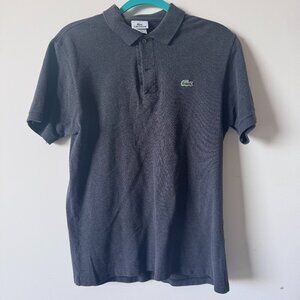 Lacoste Charcoal Gray Collared Polo Shirt -  Size 4 - 100% Cotton - Worn Once